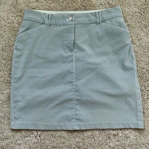 Charter Club Mini Skirt, Blue White Striped,  Rear Split, 4